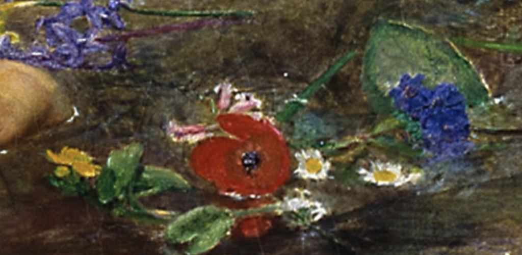 flowers in ophelia painting